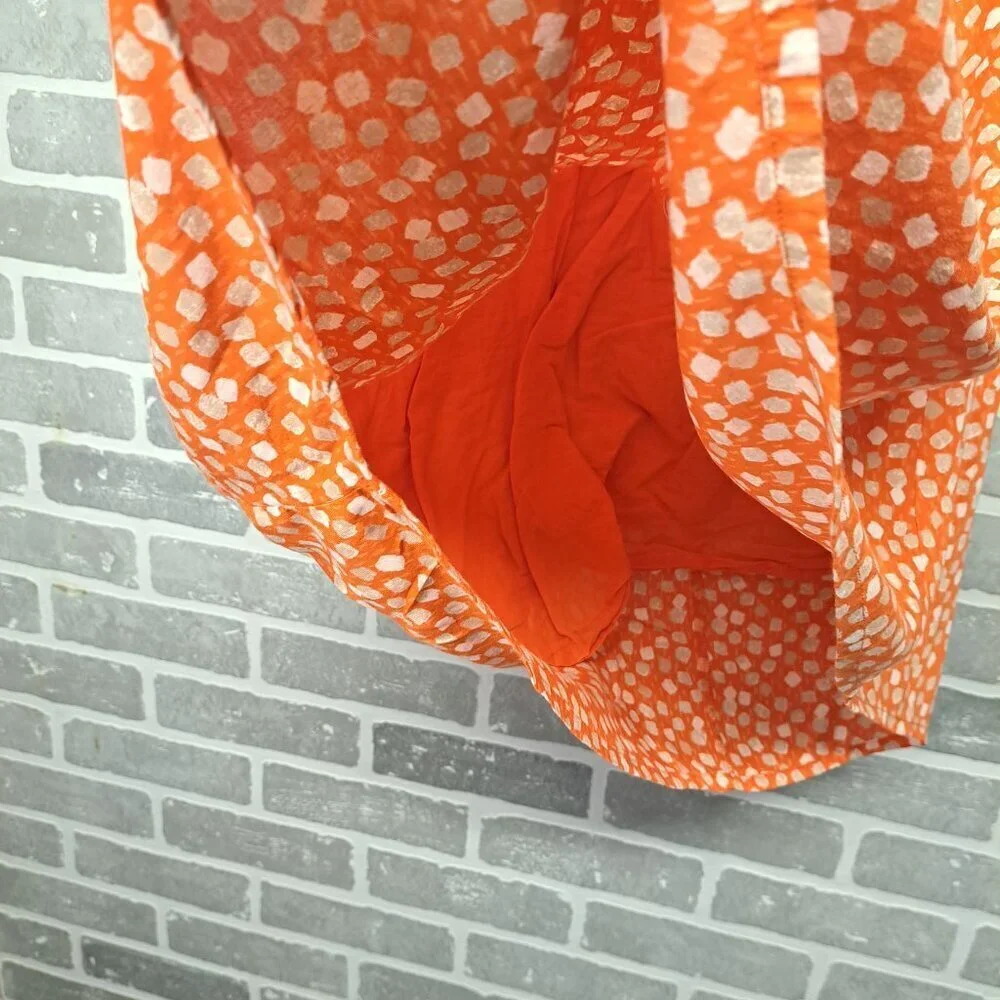 Lane Bryant Confetti Knee Dress Womens Plus Size 16 Orange‎ One Shoulder Ruffle